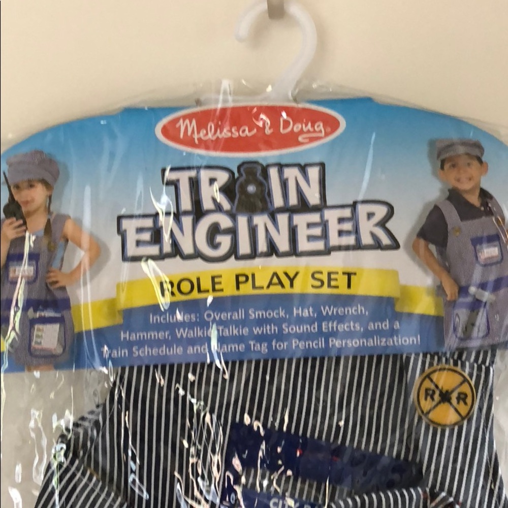 Train Engineer Costume. NWT. Unisex. Ages 3-6.